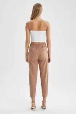 DeFacto Paperbag Yüksek Bel Dokuma %100 Pamuk Pantolon -Tunik Style S2790AZ 22SP BN153 06 02