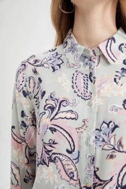 DeFacto Traditional Loose Fit Gömlek Yaka Desenli Uzun Kollu Tunik -Tunik Style T0609AZ 22SM TR384 04 02