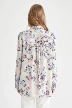 DeFacto Traditional Loose Fit Gömlek Yaka Desenli Uzun Kollu Tunik -Tunik Style T0609AZ 22SM TR384 05 02