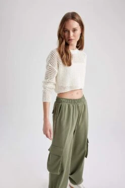 DeFacto Regular Fit Bisiklet Yaka Delik İşi Kazak -Tunik Style T4513AZ 23SP ER98 08 02