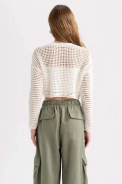 DeFacto Regular Fit Bisiklet Yaka Delik İşi Kazak -Tunik Style T4513AZ 23SP ER98 10 01