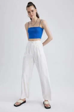 DeFacto Geniş Paça Normal Bel Cepli Pantolon -Tunik Style T5417AZ 23SP ER105 05 03