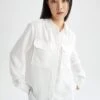 DeFacto Oversize Fit Cepli Uzun Kollu Viskon Gömlek