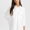 DeFacto Regular Fit Gömlek Yaka Dokulu Uzun Kollu Gömlek -Tunik Style T6889AZ 23AU WT32 01 01