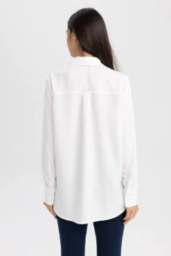 DeFacto Regular Fit Gömlek Yaka Dokulu Uzun Kollu Gömlek 11 DeFacto Regular Fit Gömlek Yaka Dokulu Uzun Kollu Gömlek -Tunik Style T6889AZ 23AU WT32 05 01