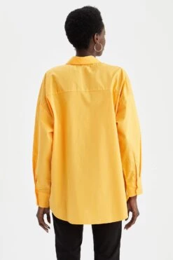 DeFacto Oversize Fit Uzun Kollu Poplin %100 Pamuk Gömlek 21 DeFacto Oversize Fit Uzun Kollu Poplin %100 Pamuk Gömlek -Tunik Style T8735AZ 22SM YL301 10 01