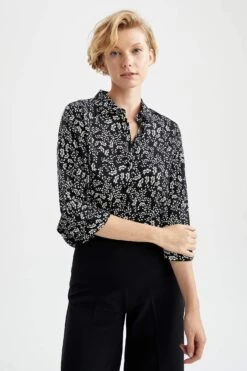 DeFacto Regular Fit Desenli Uzun Kollu Gömlek