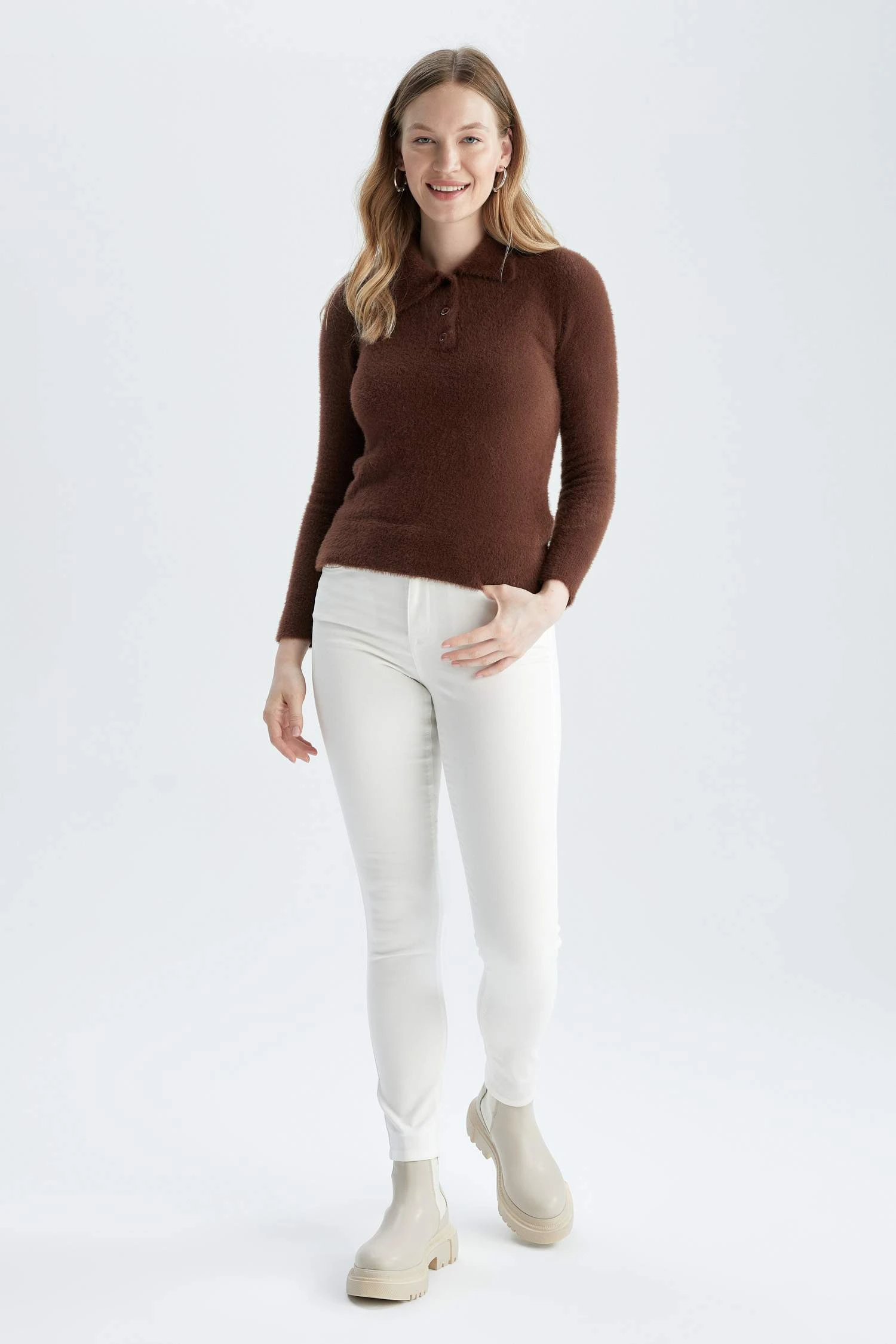 DeFacto Fitted Polo Yaka Kazak 4 DeFacto Fitted Polo Yaka Kazak – Bild 2