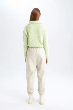 DeFacto Jogger Tayt Normal Bel Suni Deri Pantolon -Tunik Style V0969AZ 22AU BG722 04 01