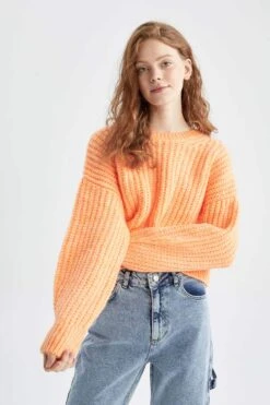 DeFacto Coool Oversize Fit Bisiklet Yaka Kazak