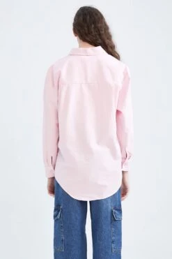 DeFacto Oversize Fit Oxford Uzun Kollu %100 Pamuk Gömlek -Tunik Style V2439AZ 22AU PN152 05 02
