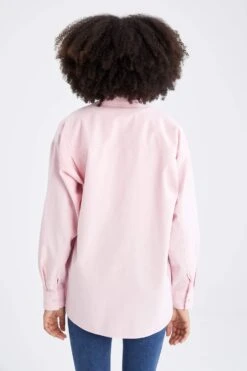 DeFacto Oversize Fit Gömlek Yaka Oxford Uzun Kollu %100 Pamuk Gömlek -Tunik Style V2439AZ 22SP PN440 07 01