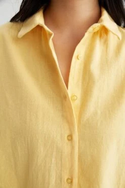 DeFacto Oversize Fit Keten Uzun Kollu Gömlek -Tunik Style V2521AZ 22SM YL66 06 01