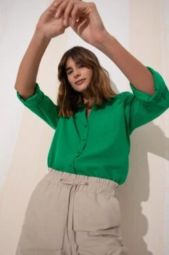 DeFacto Regular Fit Uzun Kollu Keten Görünümlü Gömlek