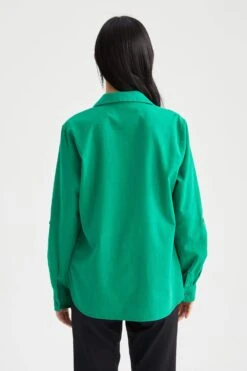 DeFacto Regular Fit Uzun Kollu Keten Görünümlü Gömlek 15 DeFacto Regular Fit Uzun Kollu Keten Görünümlü Gömlek -Tunik Style V2522AZ 22SM GN747 07 01