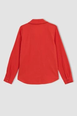 DeFacto Regular Fit Basic Uzun Kollu Keten Görünümlü Gömlek -Tunik Style V2522AZ 23SP RD44 10 01
