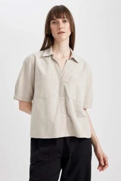 DeFacto Boxy Fit Kısa Kollu Gömlek -Tunik Style V2523AZ 23SM BG614 06 02