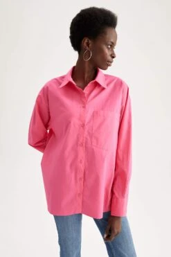 DeFacto Cepli Oversize Fit Poplin Gömlek %100 Pamuk Tunik 14 DeFacto Cepli Oversize Fit Poplin Gömlek %100 Pamuk Tunik -Tunik Style V3984AZ 22SM PN149 05 01