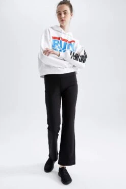 DeFactoFit Regular Fit Yüksek Bel Geniş Paça İçi Yumuşak Tüylü Warmtech Eşofman Altı