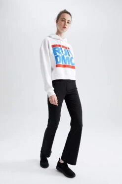 DeFactoFit Regular Fit Yüksek Bel Geniş Paça İçi Yumuşak Tüylü Warmtech Eşofman Altı -Tunik Style W0360AZ 22AU BK81 03 02