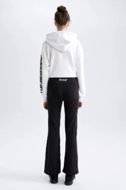 DeFactoFit Regular Fit Yüksek Bel Geniş Paça İçi Yumuşak Tüylü Warmtech Eşofman Altı -Tunik Style W0360AZ 22AU BK81 06 02