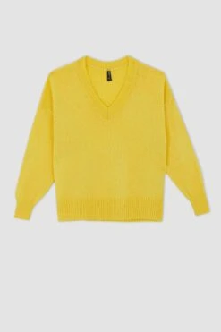 DeFacto Relax Fit V Yaka Kazak 15 DeFacto Relax Fit V Yaka Kazak -Tunik Style W1501AZ 22WN YL99 06 01