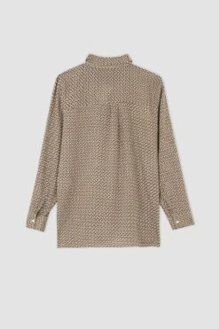 DeFacto Oversize Fit Geometrik Desenli Uzun Kollu Viskon Gömlek -Tunik Style W4515AZ 22AU BN316 08 01