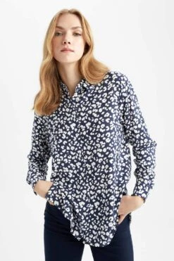 DeFacto Oversize Fit Uzun Kollu Gömlek 16 DeFacto Oversize Fit Uzun Kollu Gömlek -Tunik Style W4515AZ 23SP BE458 06 02