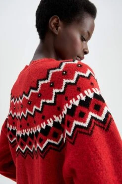 DeFacto Regular Fit Bisiklet Yaka Jakarlı Triko Kazak -Tunik Style W6204AZ 22WN RD44 05 02