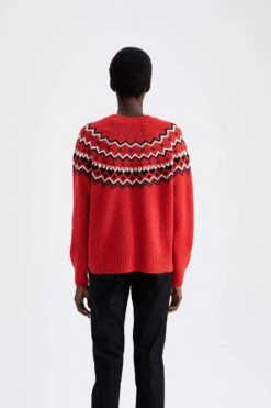 DeFacto Regular Fit Bisiklet Yaka Jakarlı Triko Kazak -Tunik Style W6204AZ 22WN RD44 09 01