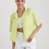 DeFacto Coool Regular Fit Pijama Yaka Kısa Kollu Gömlek -Tunik Style W6864AZ 23SP GN443 01 01