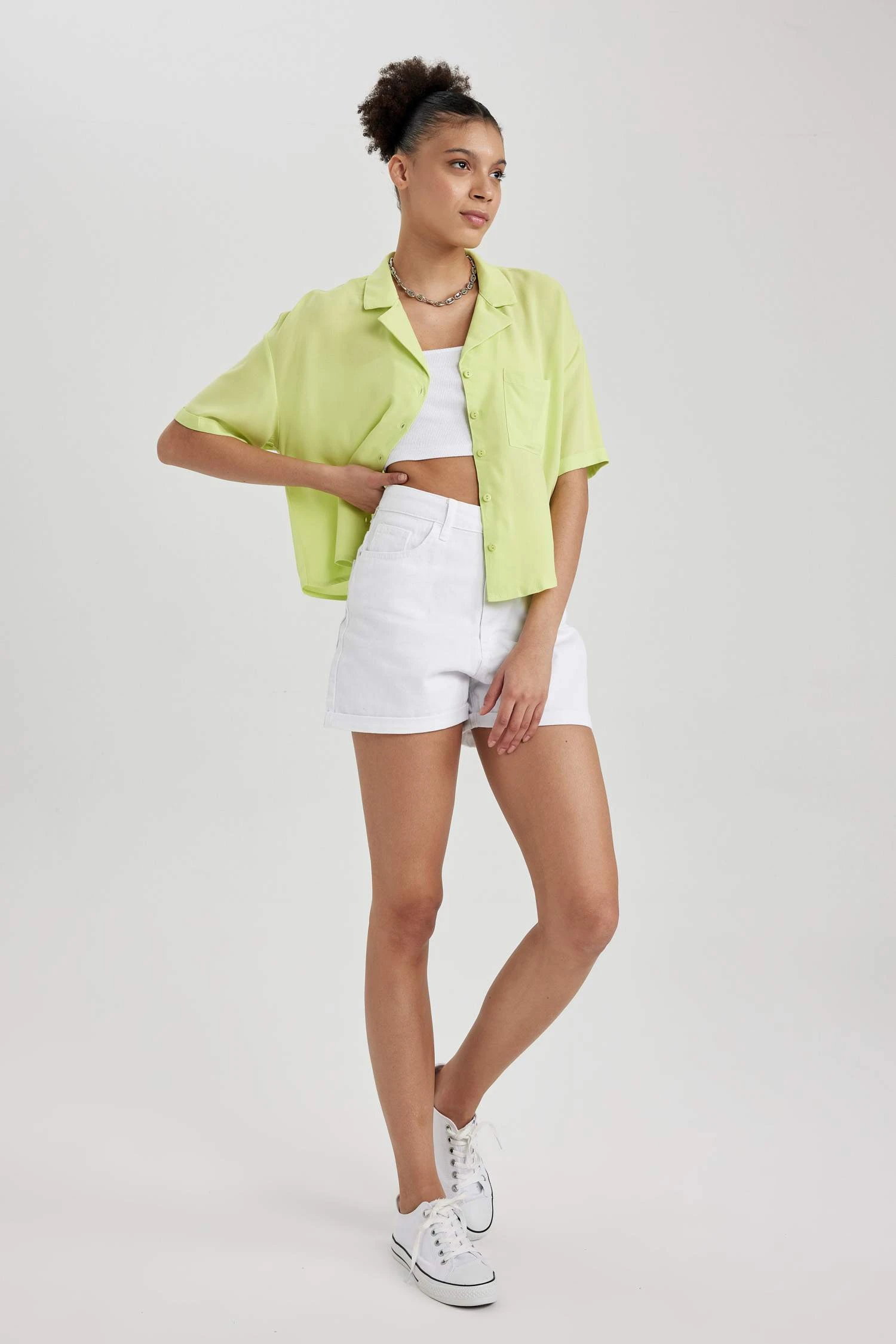 DeFacto Coool Regular Fit Pijama Yaka Kısa Kollu Gömlek 5 DeFacto Coool Regular Fit Pijama Yaka Kısa Kollu Gömlek – Bild 3