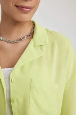 DeFacto Coool Regular Fit Pijama Yaka Kısa Kollu Gömlek 14 DeFacto Coool Regular Fit Pijama Yaka Kısa Kollu Gömlek -Tunik Style W6864AZ 23SP GN443 06 01