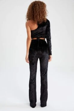 DeFacto İspanyol Paça Bel Detaylı Kadife Pantolon 15 DeFacto İspanyol Paça Bel Detaylı Kadife Pantolon -Tunik Style W7062AZ 21CW BK27 07 02