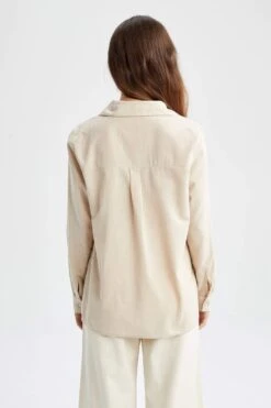 DeFacto Regular Fit Tek Cepli Uzun Kollu %100 Pamuk Gömlek -Tunik Style W7734AZ 22SM BG70 05 02