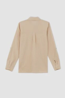 DeFacto Regular Fit Tek Cepli Uzun Kollu %100 Pamuk Gömlek -Tunik Style W7734AZ 22SM BG70 08 02