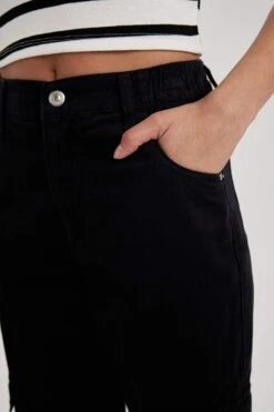 DeFacto Coool Kargo Jogger Normal Bel Gabardin %100 Pamuk Pantolon -Tunik Style W8036AZ 23SP BK27 06 02