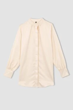 DeFacto Regular Fit Hakim Yaka Uzun Kollu Saten Tunik Gömlek 17 DeFacto Regular Fit Hakim Yaka Uzun Kollu Saten Tunik Gömlek -Tunik Style W8608AZ 22SP ER105 07 01