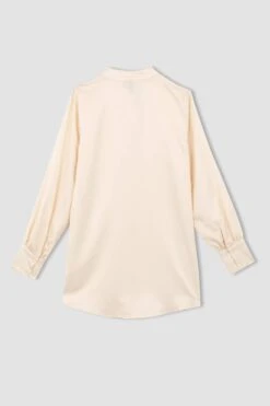 DeFacto Regular Fit Hakim Yaka Uzun Kollu Saten Tunik Gömlek 19 DeFacto Regular Fit Hakim Yaka Uzun Kollu Saten Tunik Gömlek -Tunik Style W8608AZ 22SP ER105 09 01