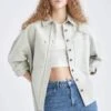 DeFacto Oversize Fit Çift Cepli Gabardin Gömlek %100 Pamuk Ceket -Tunik Style W8736AZ 22SP TR380 01 01