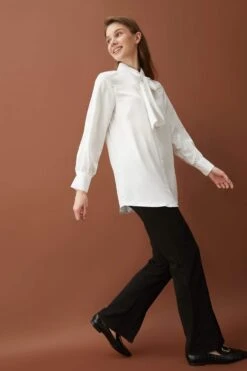 DeFacto Fular Yaka Balon Kollu Gömlek Tunik -Tunik Style X0637AZ 22SP ER105 04 03