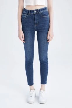 DeFacto Skinny Fit Paça Ucu Kesik Uzun Jean Pantolon
