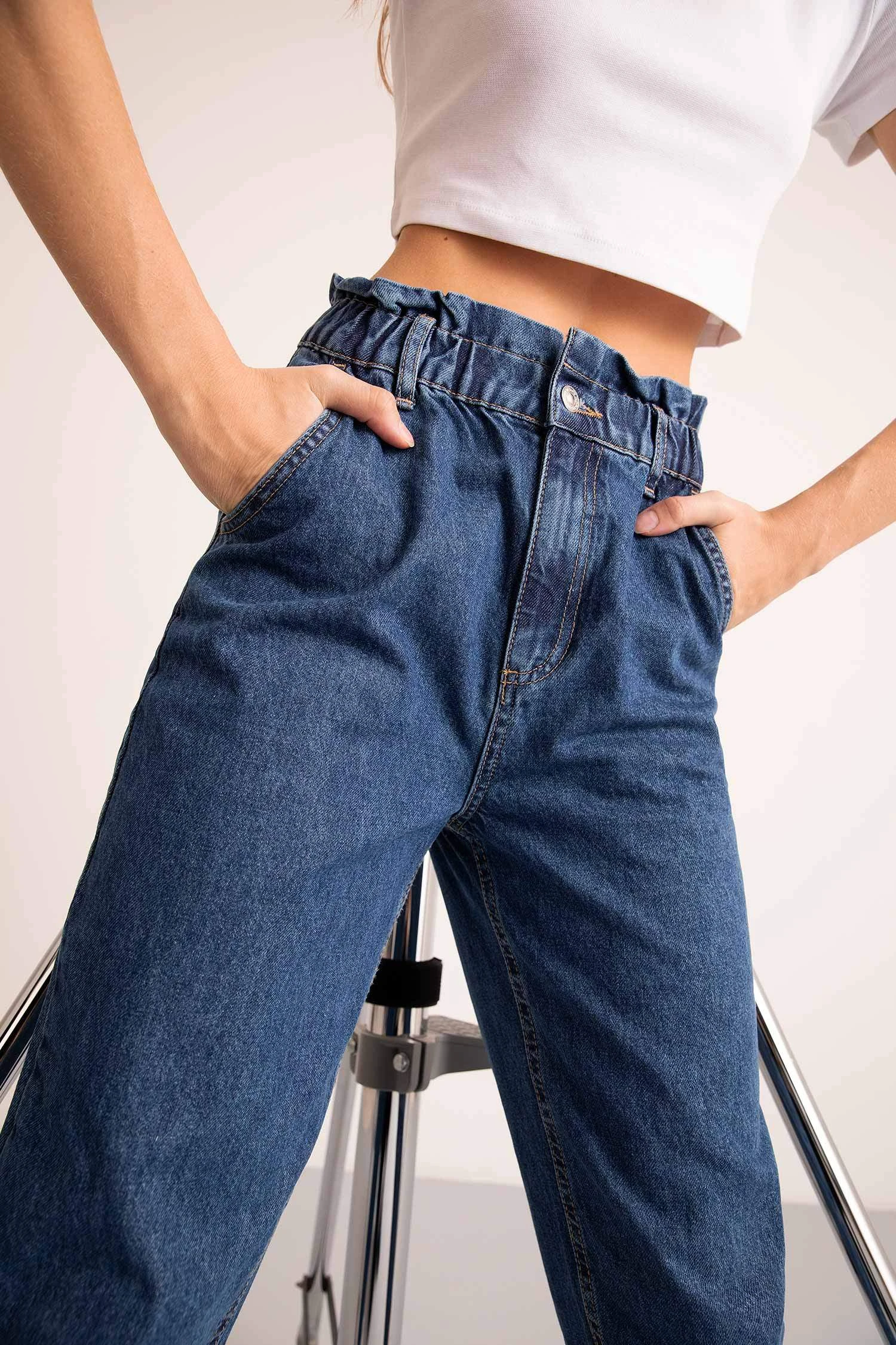 DeFacto Paperbag Yıkamalı Yüksek Bel Crop Jean %100 Pamuk Pantolon 12 DeFacto Paperbag Yıkamalı Yüksek Bel Crop Jean %100 Pamuk Pantolon – Bild 10