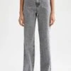 DeFacto 90's Geniş Paça Yüksek Bel Jean %100 Pamuk Pantolon -Tunik Style X1135AZ 22SP NM55 01 02