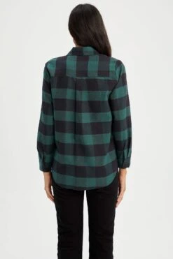 DeFacto Oversize Fit Gömlek Yaka Flanel Uzun Kollu Tunik -Tunik Style X2025AZ 22AU GN383 09 01
