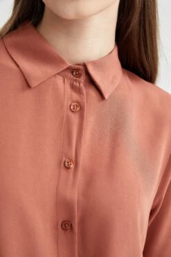 DeFacto Regular Fit Uzun Kollu Krinkıl Viskon Gömlek Tunik -Tunik Style X2914AZ 22SP BR323 04 01