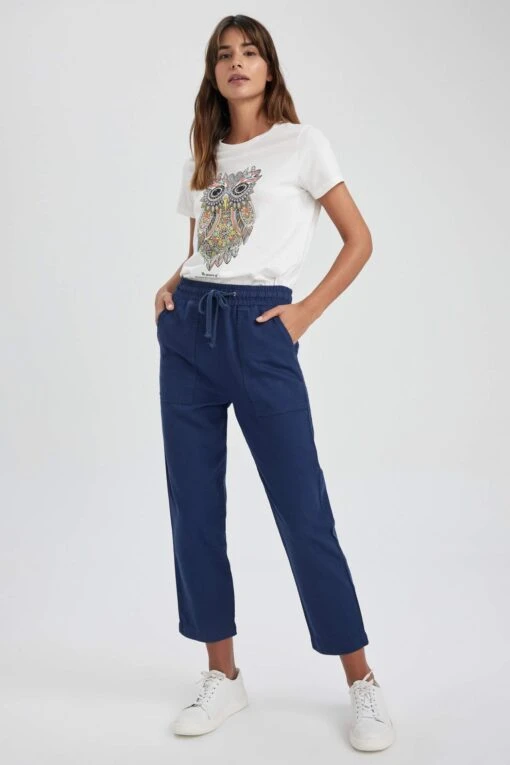 DeFacto Yüksek Esnek Belli Cepli Pantolon -Tunik Style X2977AZ 23SM NV31 01 02