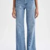 DeFacto Geniş Paça Yıkamalı Jean %100 Pamuk Pantolon -Tunik Style X3051AZ 22SP NM28 01 02