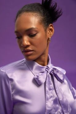 DeFacto Regular Fit Basic Fular Yaka Uzun Kollu Saten Gömlek -Tunik Style X3259AZ 22SM PR77 03 03