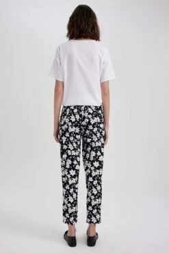 DeFacto Çiçek Desenli Keten Görünümlü Pantolon -Tunik Style X3471AZ 23SM BK81 06 01